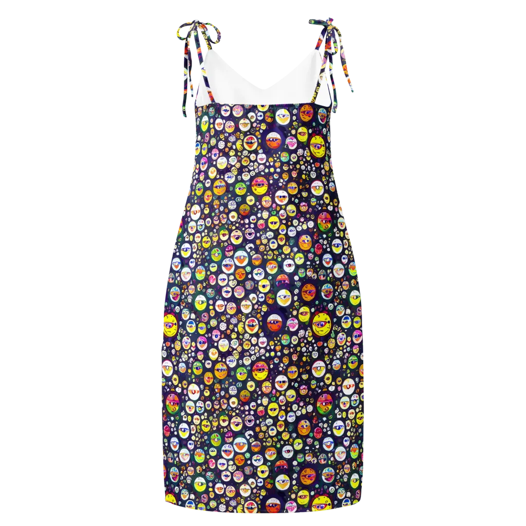 Whimsical Eyescape on Slip Dress — Back