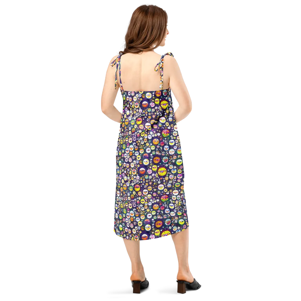 Whimsical Eyescape on Slip Dress — Back