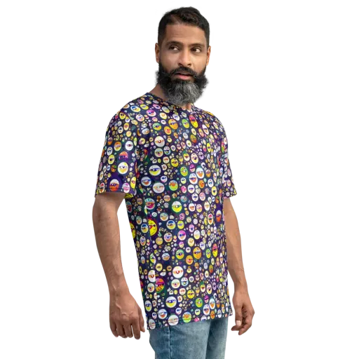 Whimsical Eyescape on a Men's Crew Neck T-Shirt
