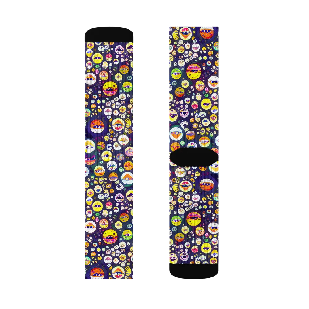 Whimsical Eyescape on Socks — Right Sock