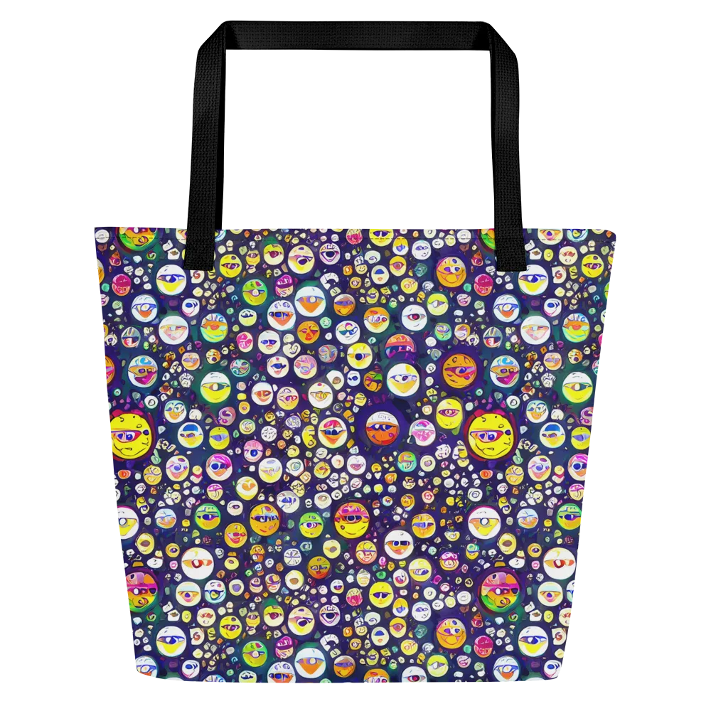 Whimsical Eyescape on Large Tote Bag W/ Pocket — Front