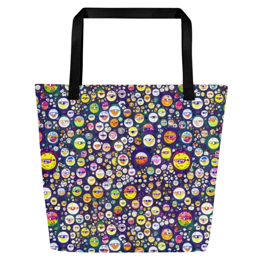 Whimsical Eyescape on a Large Tote Bag W/ Pocket