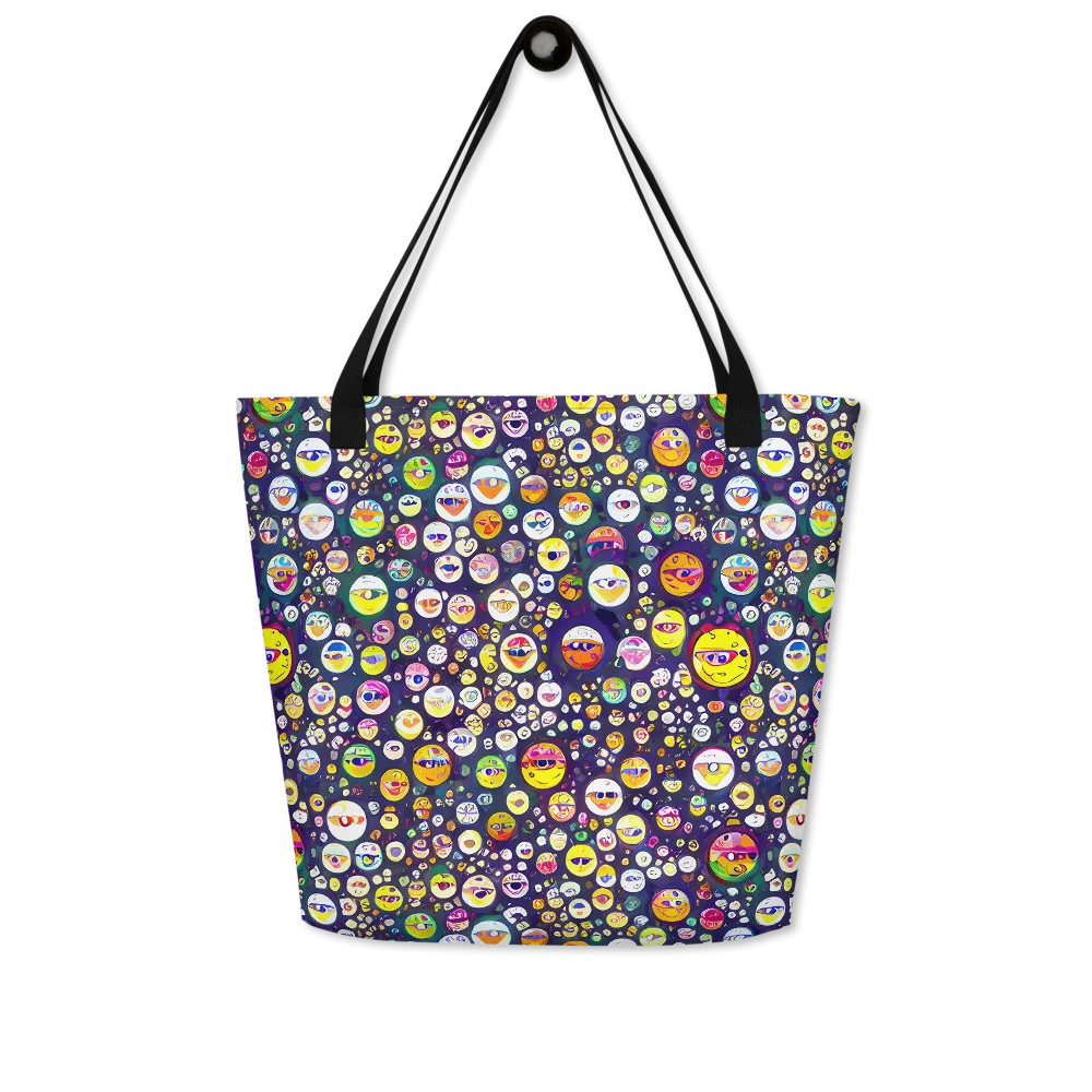 Whimsical Eyescape on Large Tote Bag W/ Pocket — Front