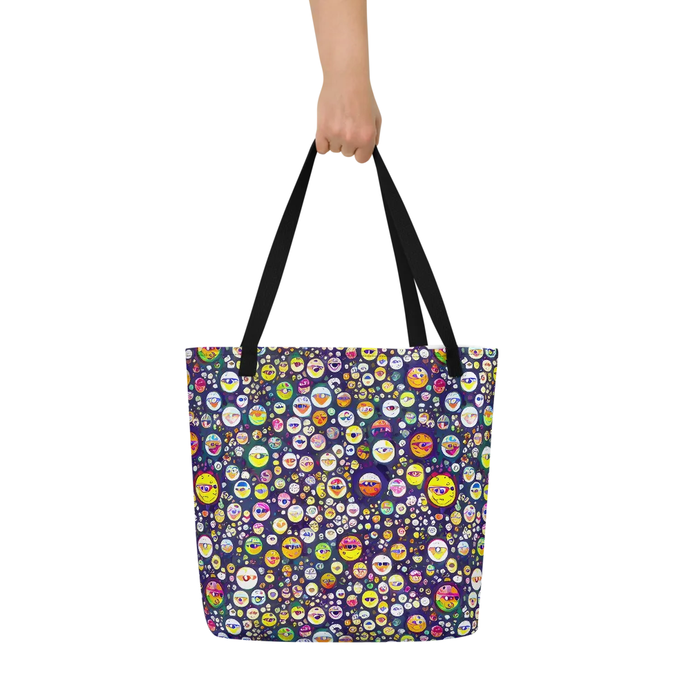 Whimsical Eyescape on Large Tote Bag W/ Pocket — Front