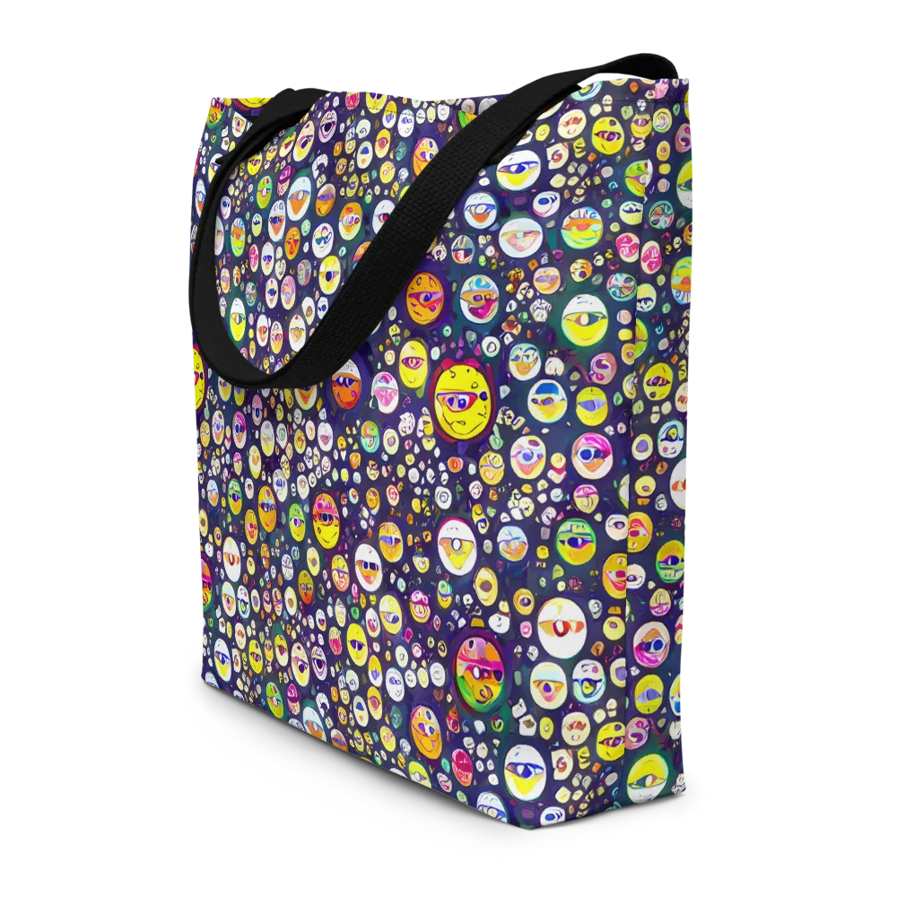 Whimsical Eyescape on Large Tote Bag W/ Pocket — Front