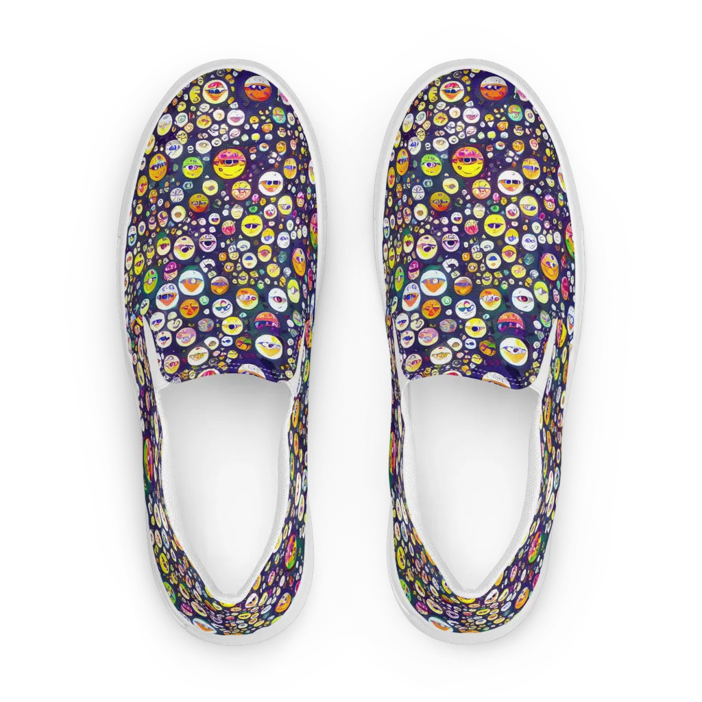 Whimsical Eyescape on Women's Slip-On Canvas Shoes — Front