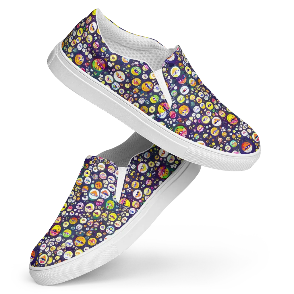 Whimsical Eyescape on Women's Slip-On Canvas Shoes — Front