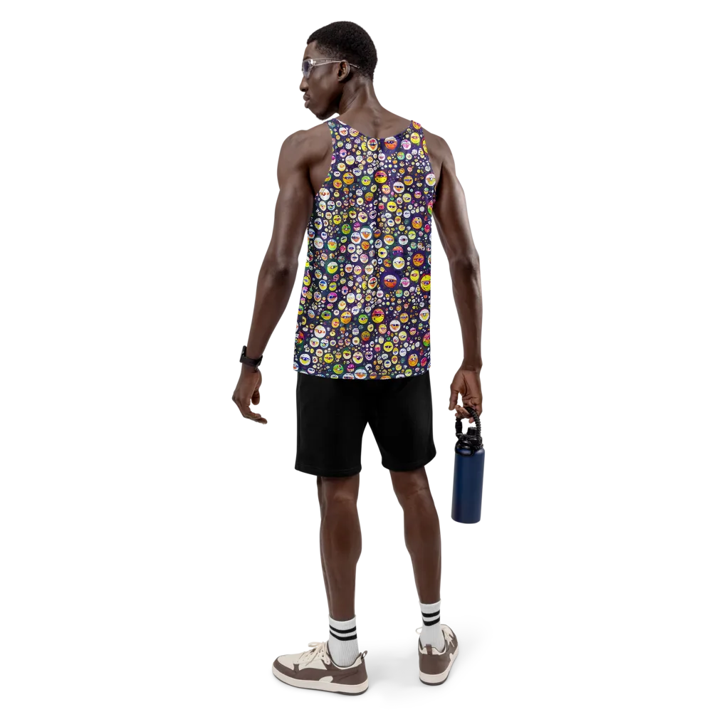 Whimsical Eyescape on Men's Tank Top — Back