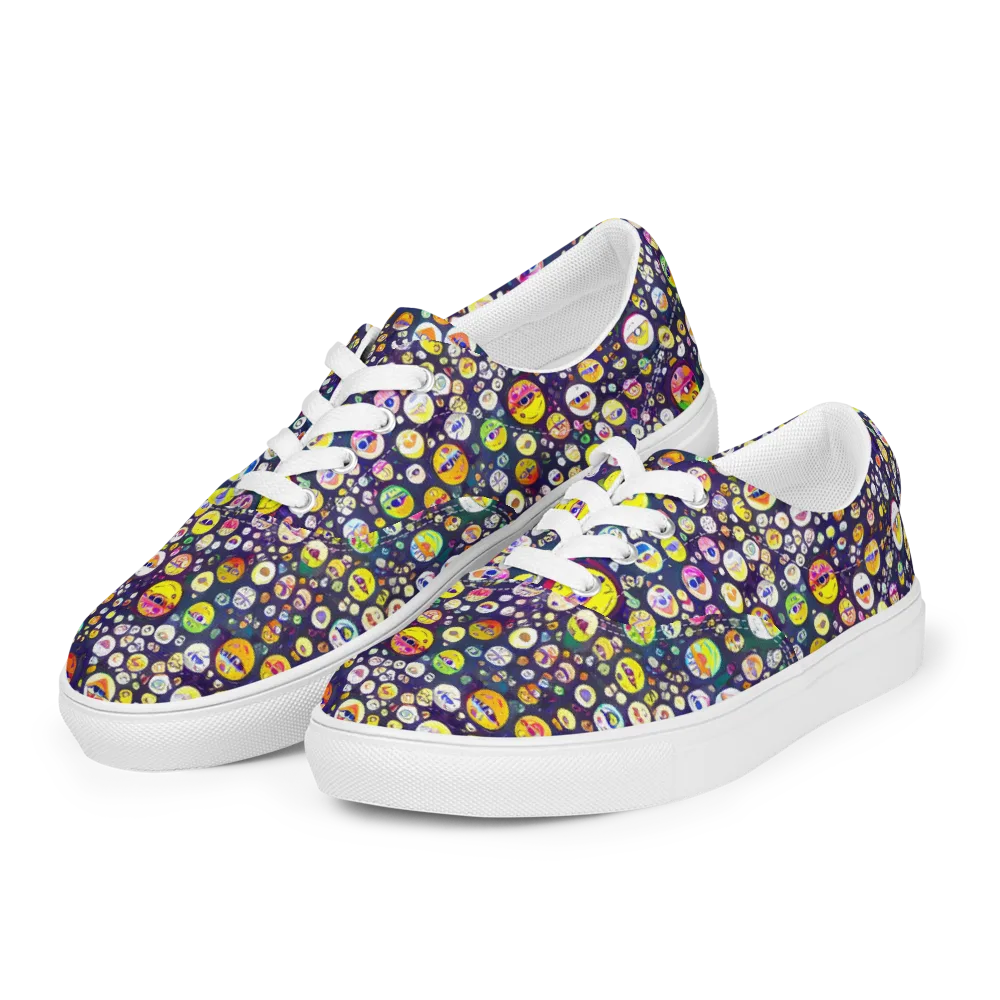 Whimsical Eyescape on Men's Lace-Up Canvas Shoes — Left Front