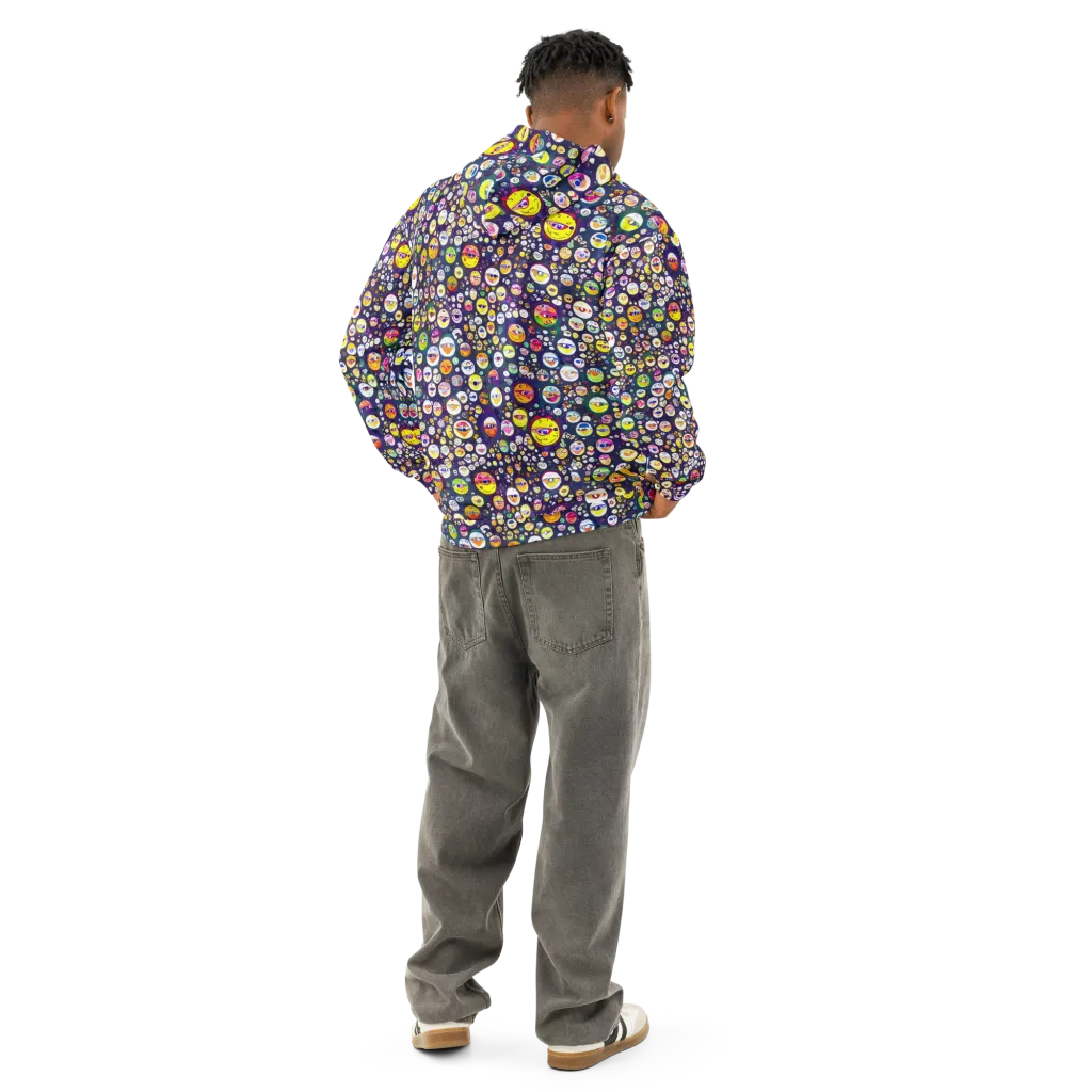 Whimsical Eyescape on Cotton Hoodie — Back