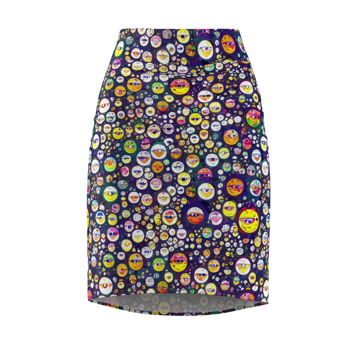 Whimsical Eyescape on Pencil Skirt — Front