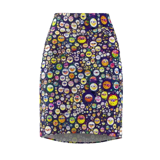 Whimsical Eyescape on a Pencil Skirt
