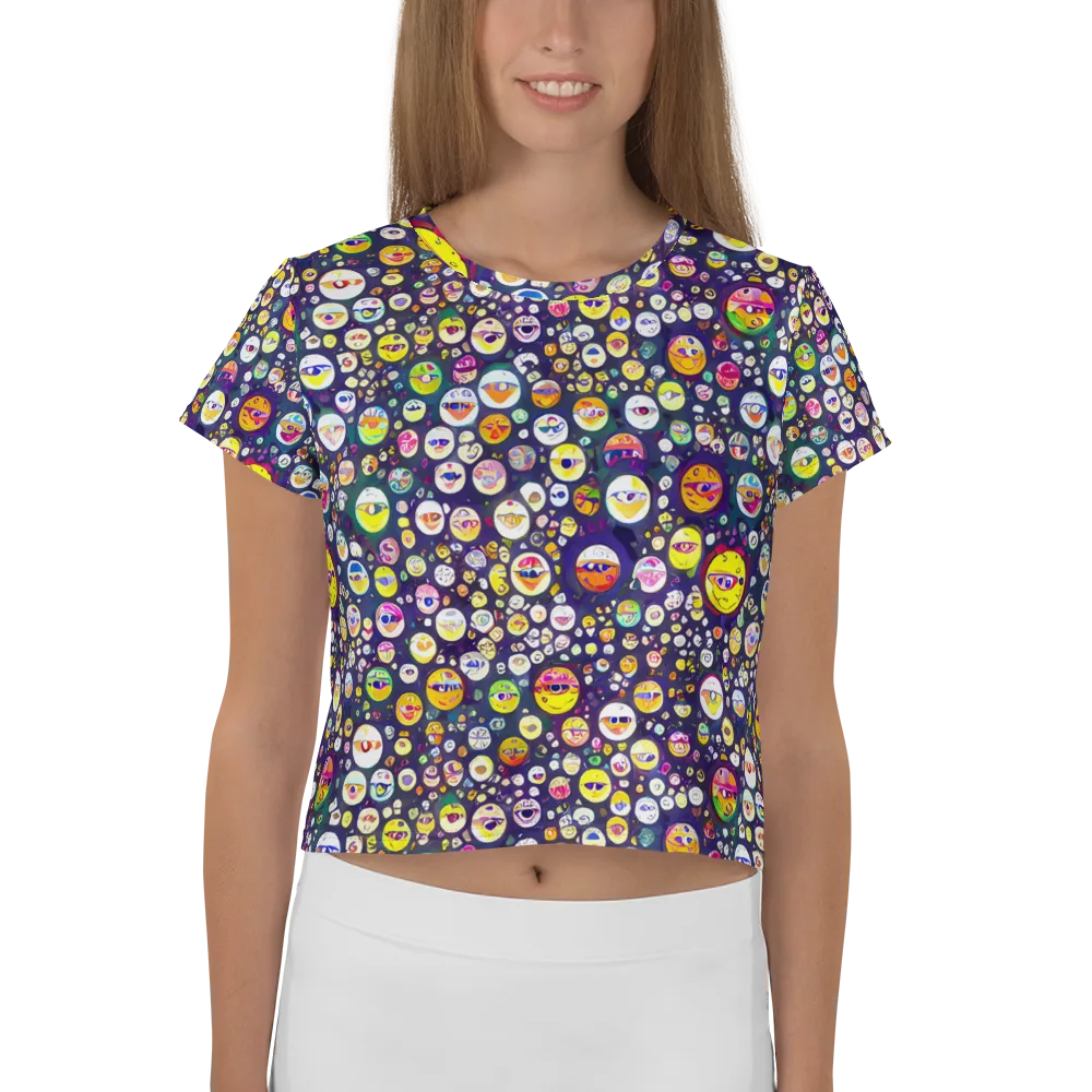 Whimsical Eyescape on Crop Tee — Front