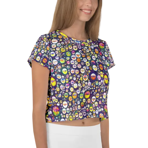Whimsical Eyescape on a Crop Tee