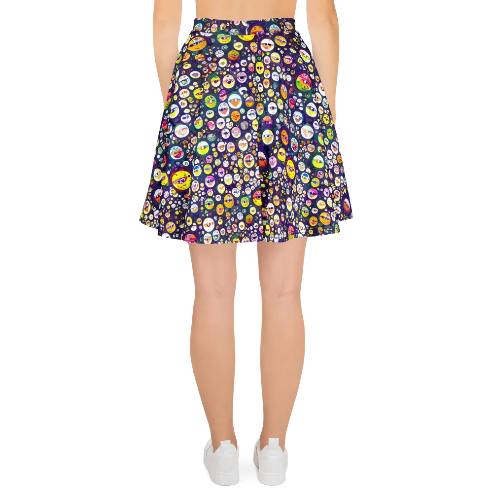 Whimsical Eyescape on Skater Skirt — Back
