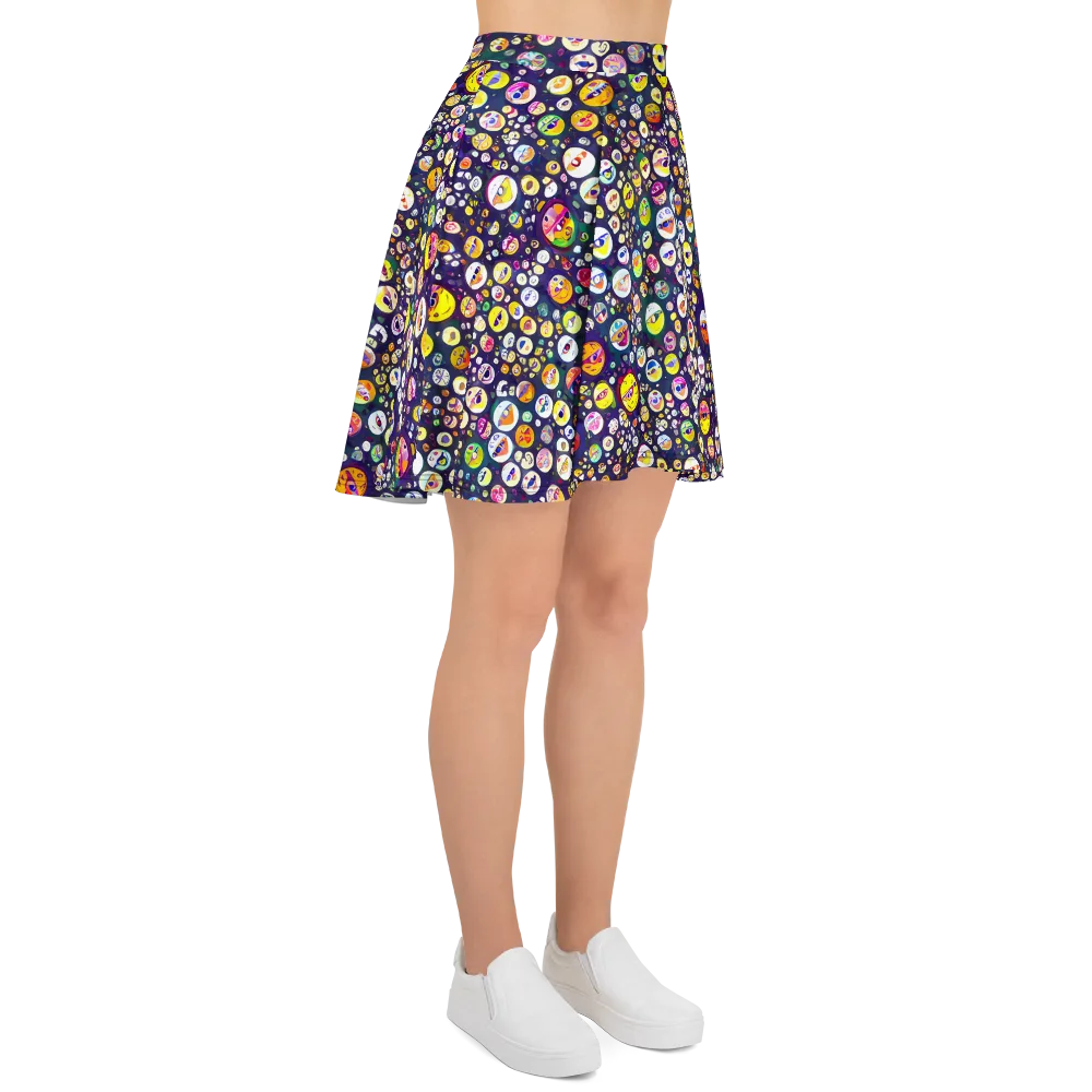 Whimsical Eyescape on Skater Skirt — Right