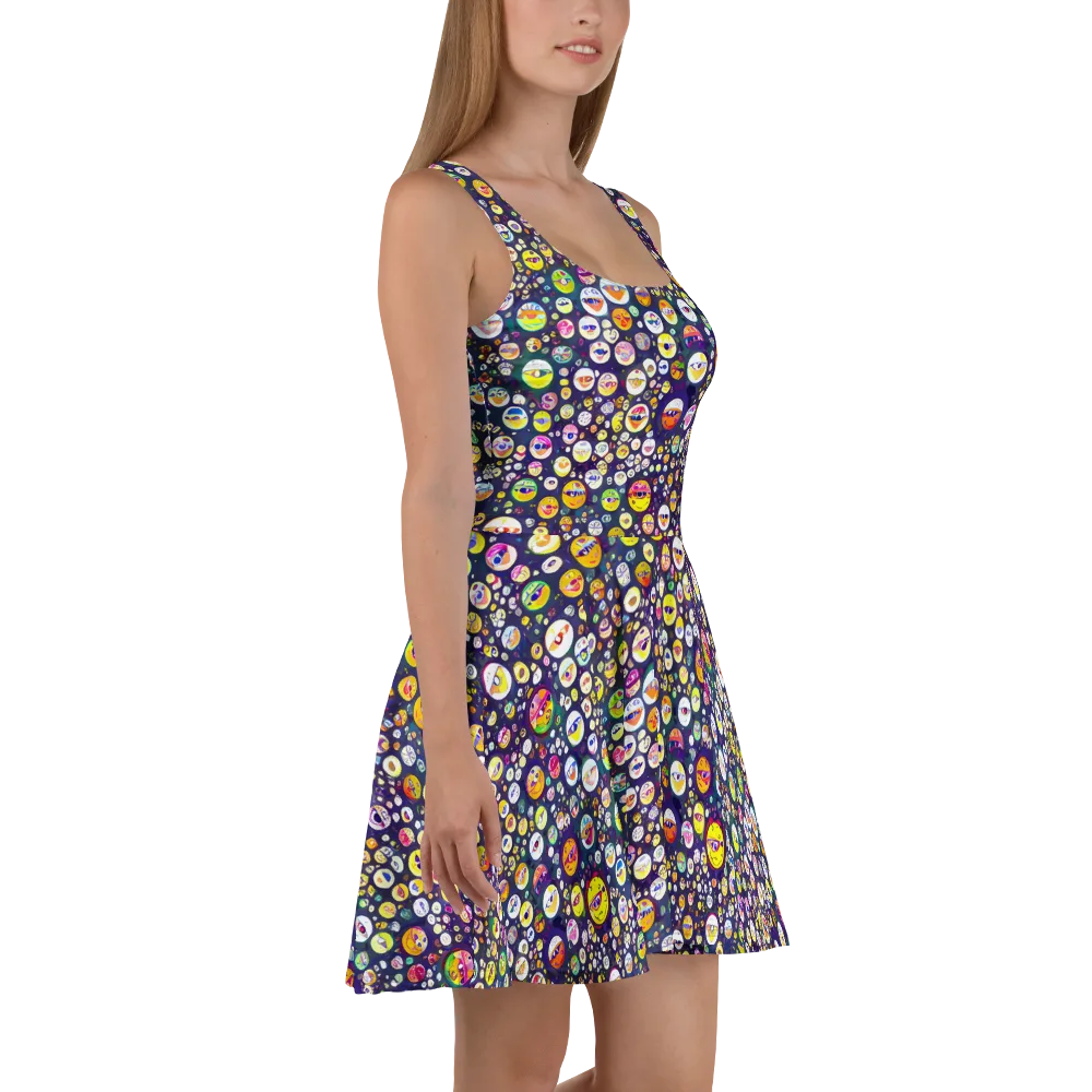 Whimsical Eyescape on Skater Dress — Right