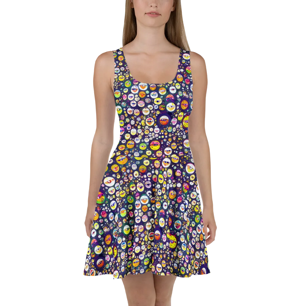 Whimsical Eyescape on Skater Dress — Front