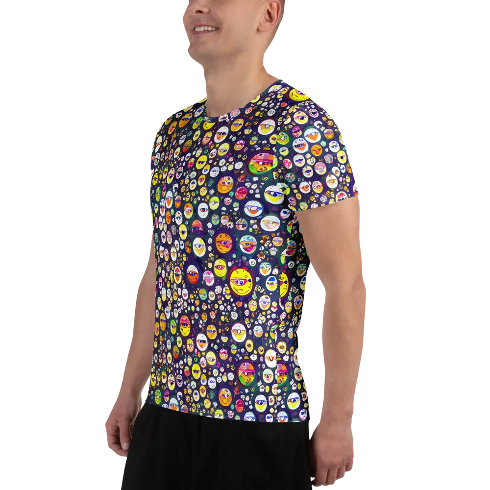 Whimsical Eyescape on Men's Athletic T-Shirt — Left