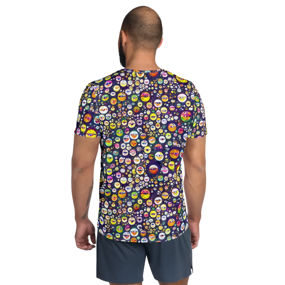 Whimsical Eyescape on Men's Athletic T-Shirt — Back