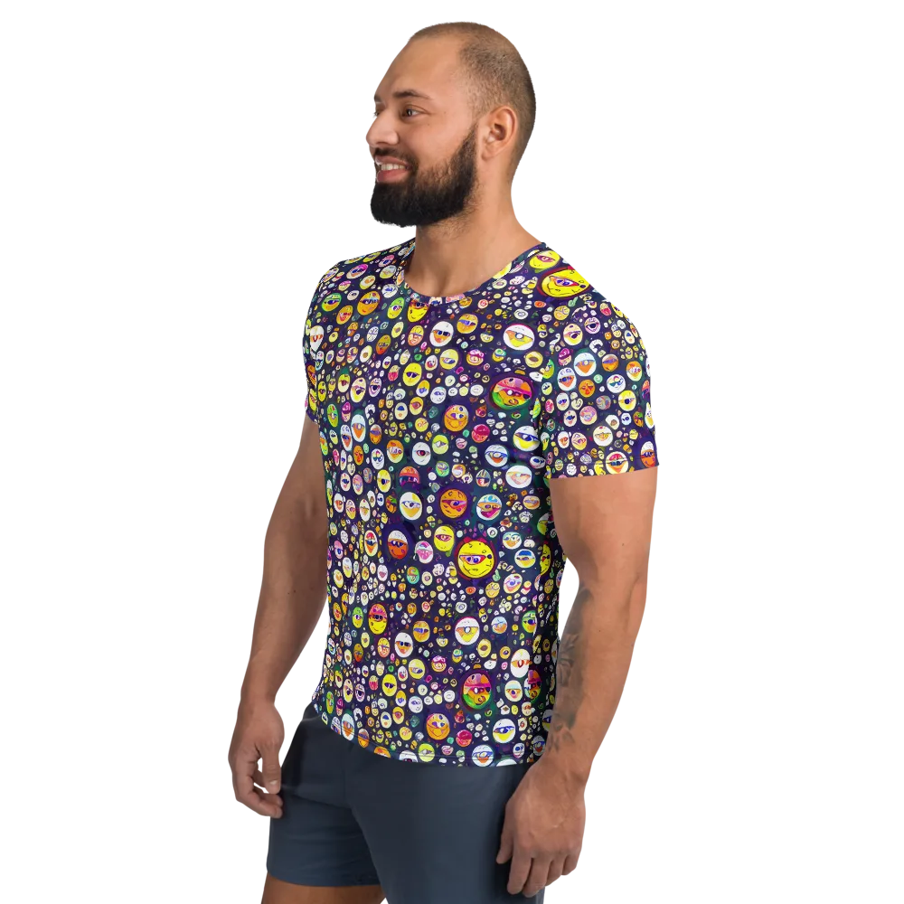 Whimsical Eyescape on Men's Athletic T-Shirt — Left