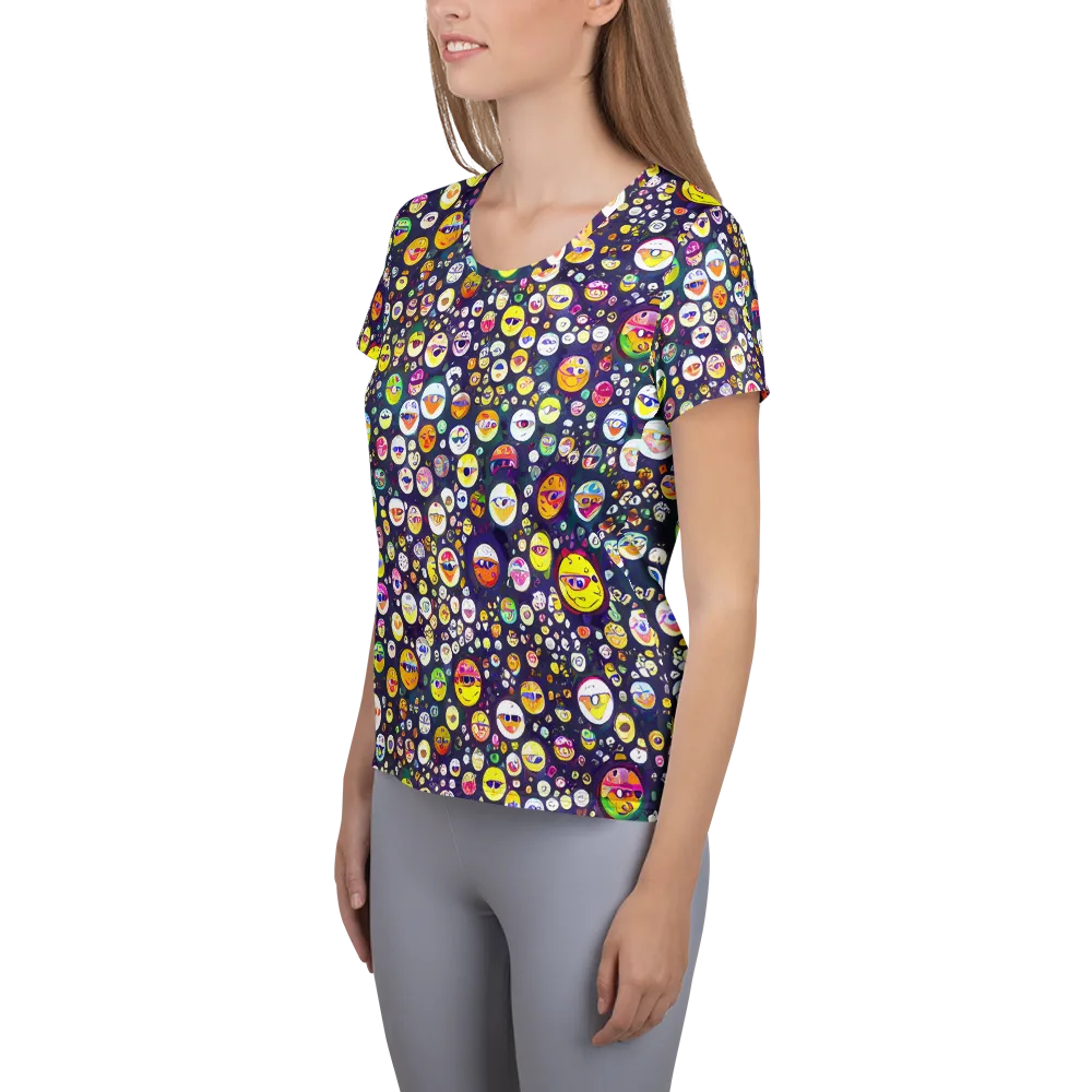 Whimsical Eyescape on Women's Athletic T-Shirt — Left