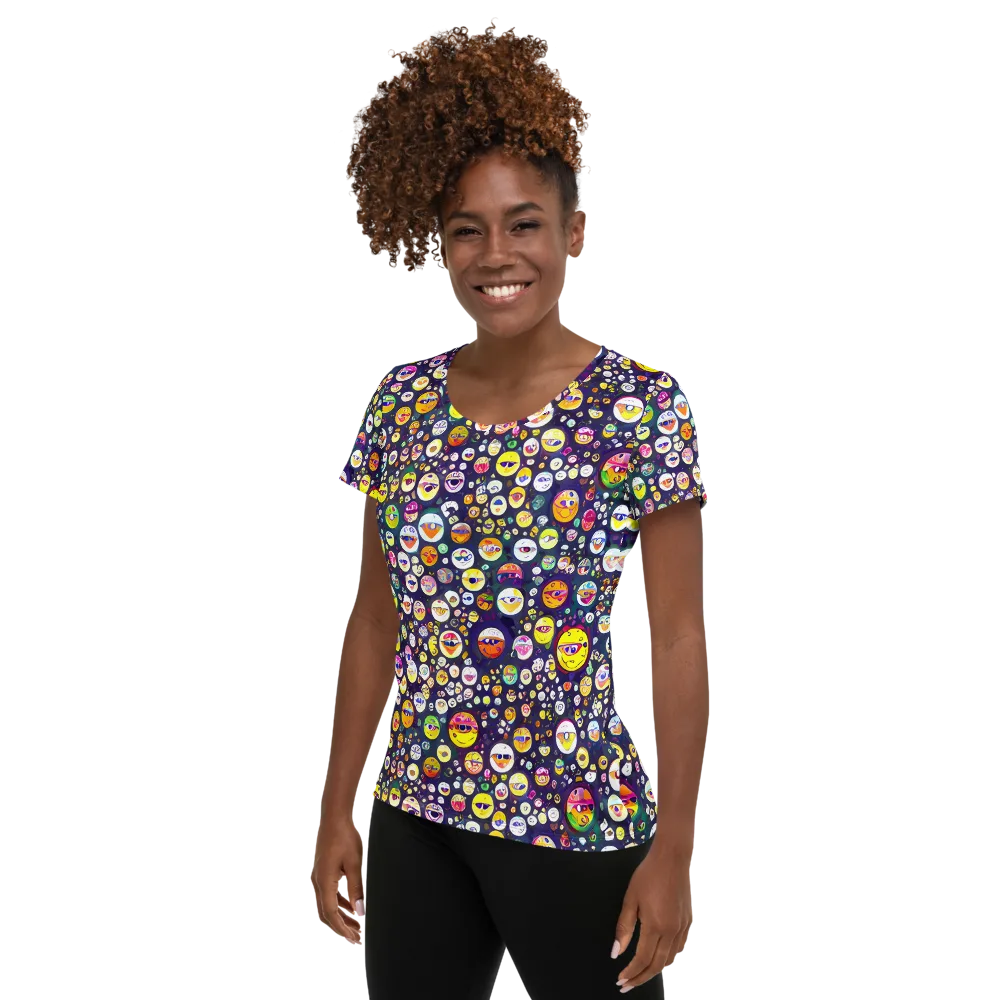 Whimsical Eyescape on Women's Athletic T-Shirt — Left
