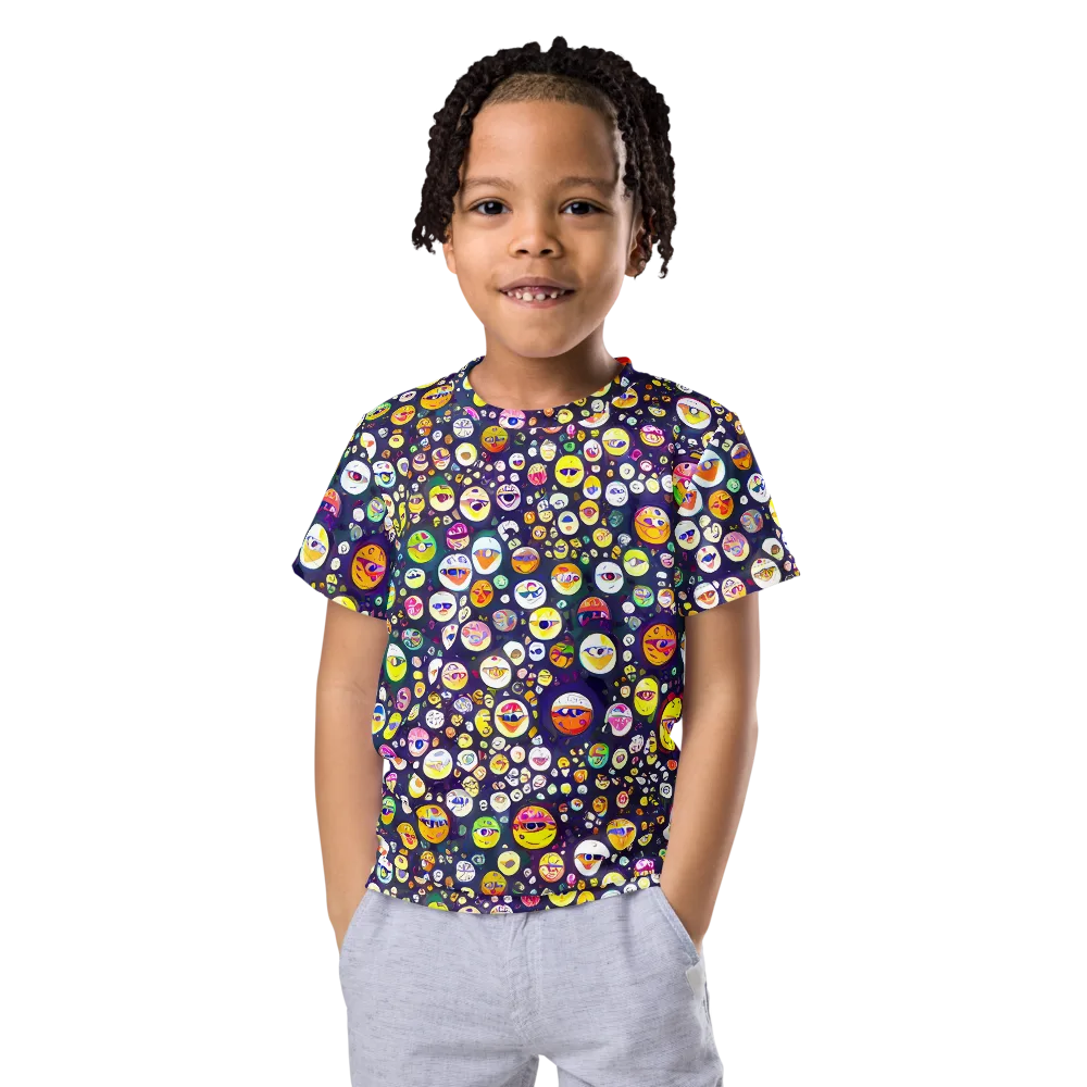 Whimsical Eyescape on Kids Crew Neck T-Shirt — Front