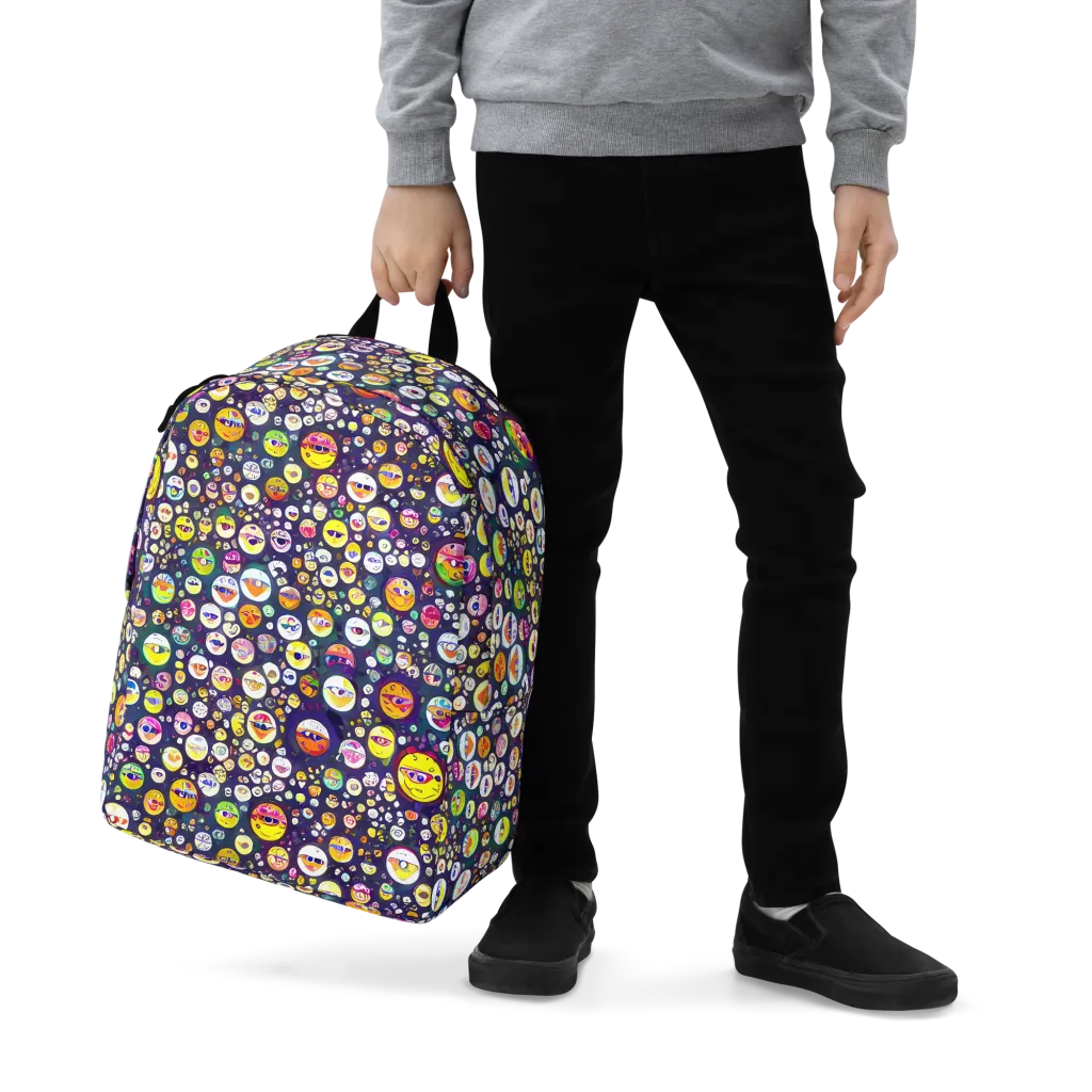 Whimsical Eyescape on Minimalist Backpack — Zoomed-in