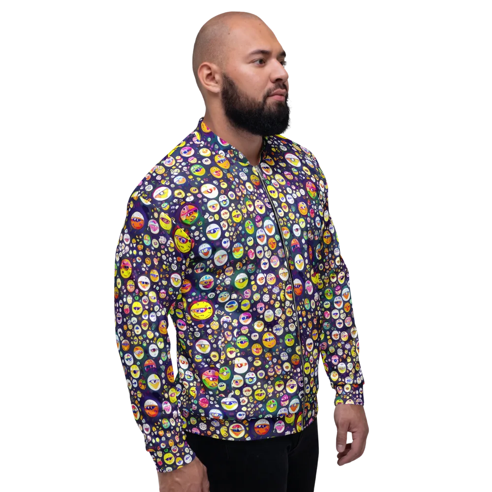 Whimsical Eyescape on Bomber Jacket — Right