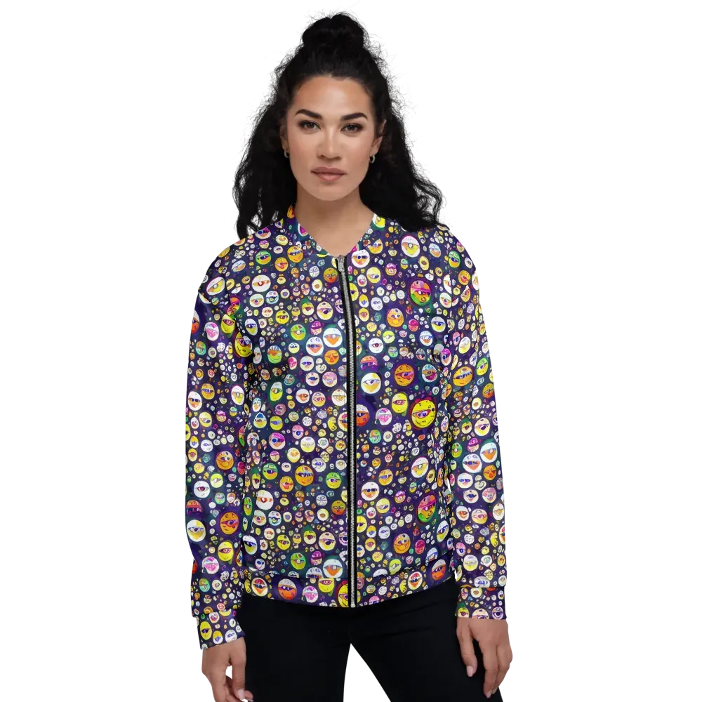 Whimsical Eyescape on Bomber Jacket — Front