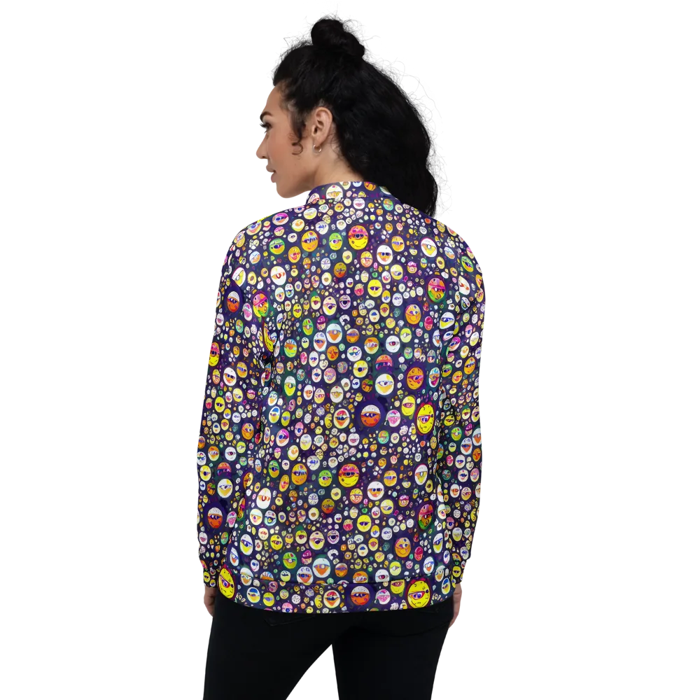 Whimsical Eyescape on Bomber Jacket — Back