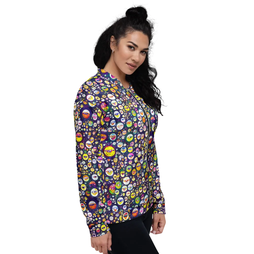 Whimsical Eyescape on Bomber Jacket — Right
