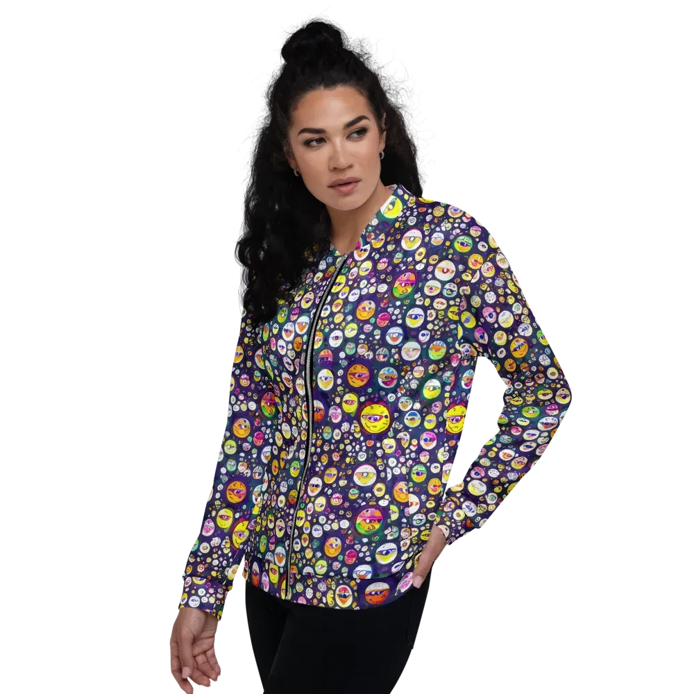 Whimsical Eyescape on Bomber Jacket — Left