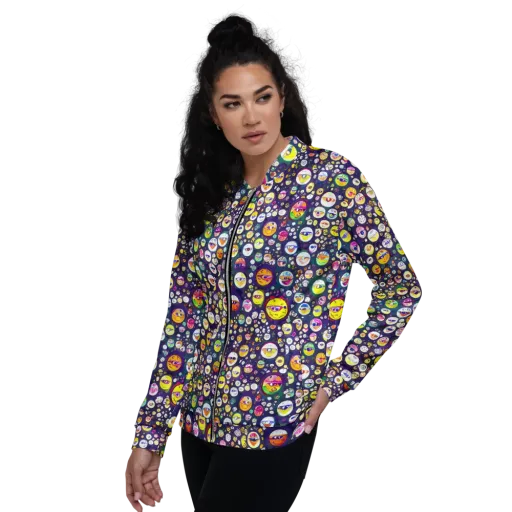 Whimsical Eyescape on a Bomber Jacket
