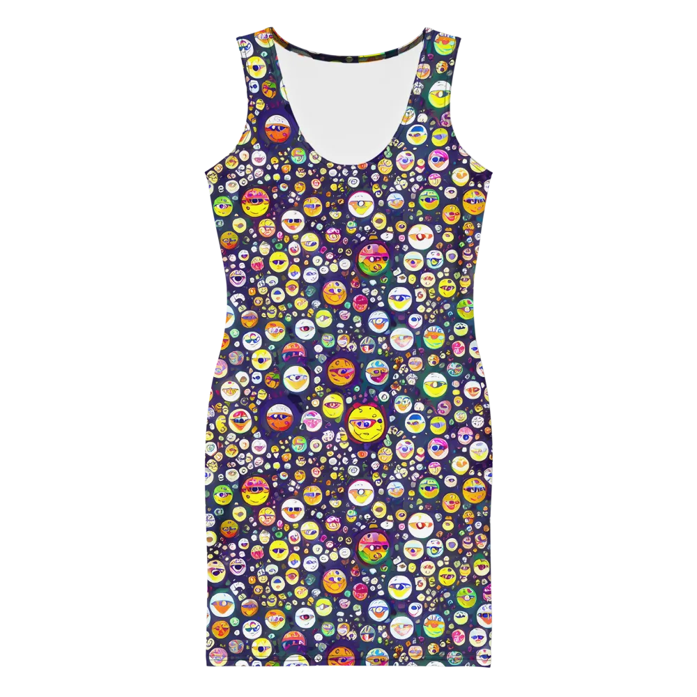 Whimsical Eyescape on Bodycon Dress — Front