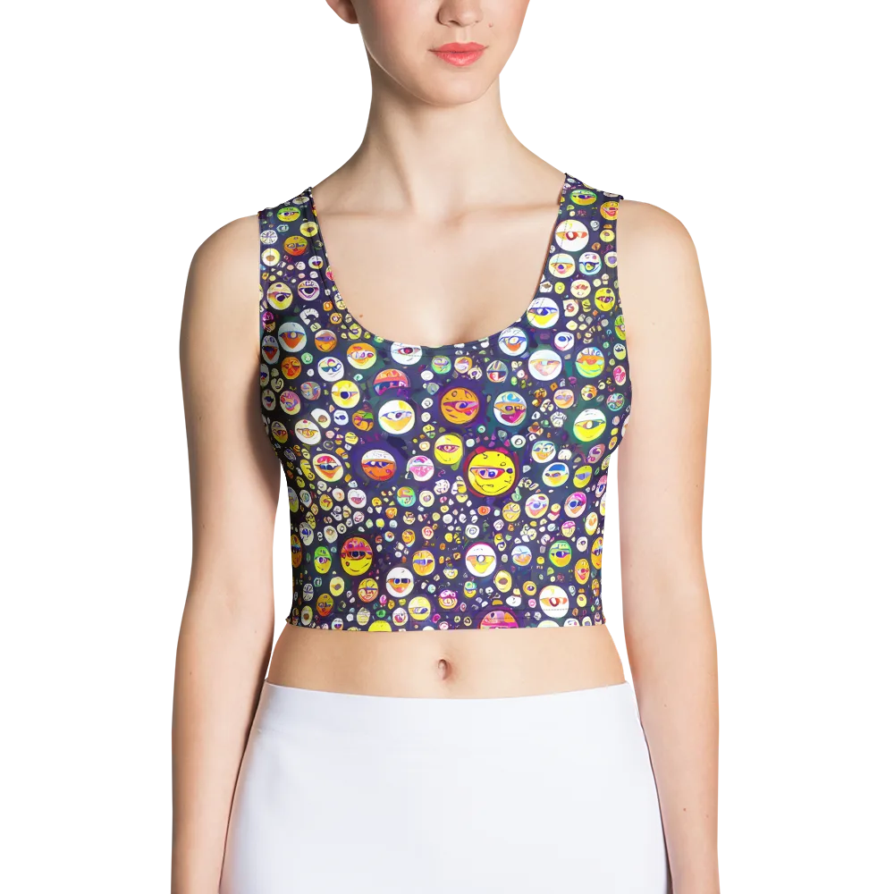 Whimsical Eyescape on Crop Top — Front