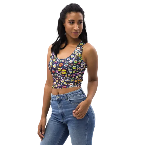 Whimsical Eyescape on a Crop Top