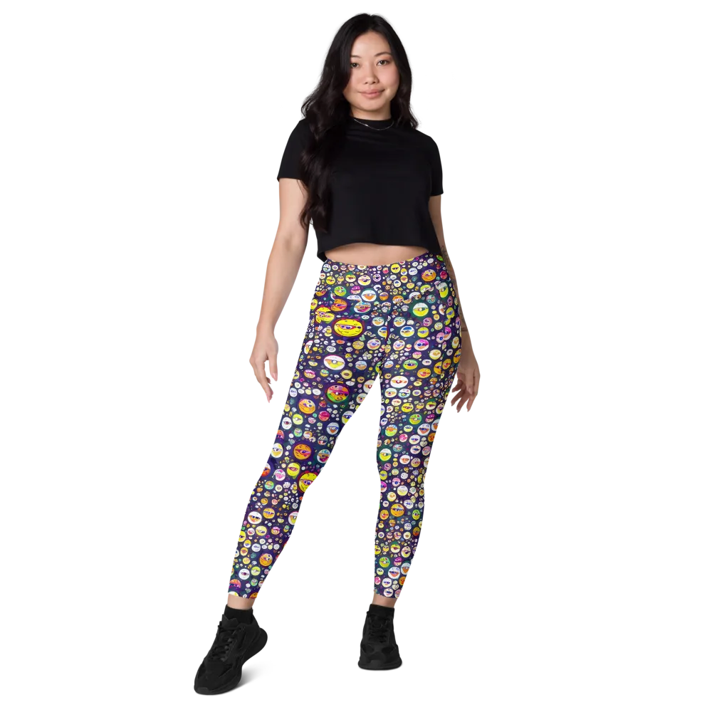 Whimsical Eyescape on Leggings with Pockets — Front