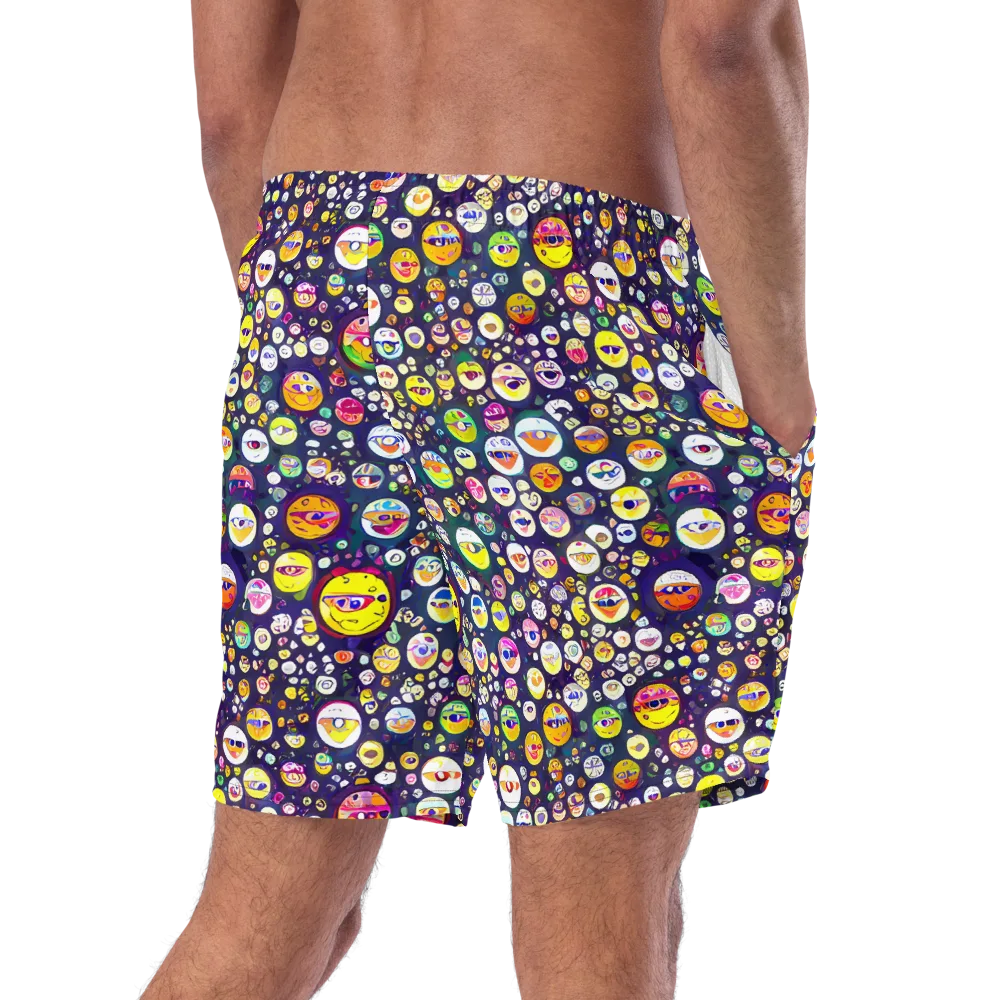 Whimsical Eyescape on Swim Trunks — Right Back