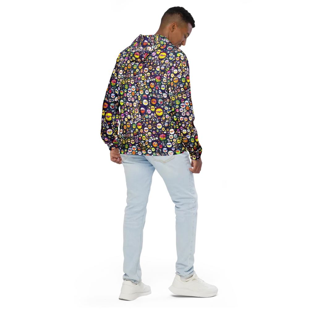 Whimsical Eyescape on Men's Windbreaker — Back