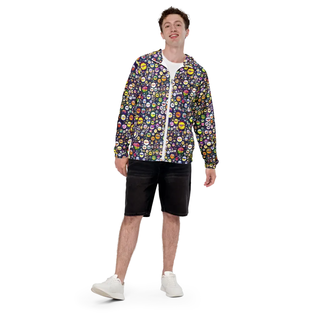 Whimsical Eyescape on Men's Windbreaker — Front