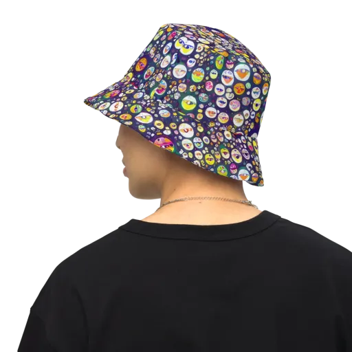 Whimsical Eyescape on a Reversible Bucket Hat