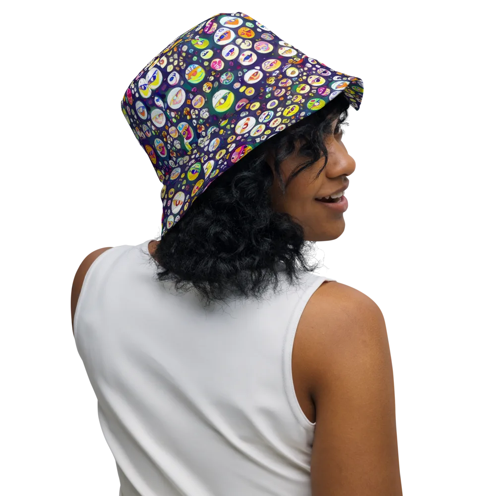 Whimsical Eyescape on Reversible Bucket Hat — Right Outside