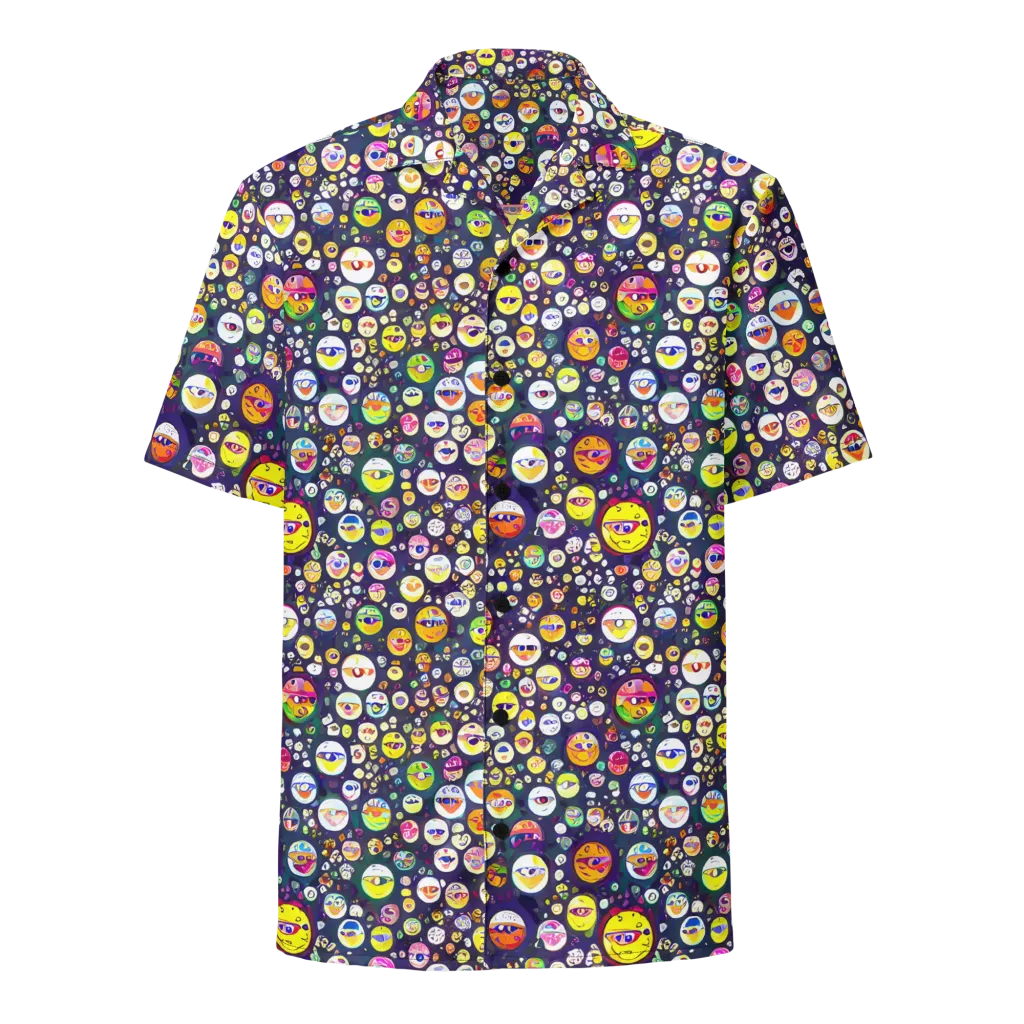 Whimsical Eyescape on Button Shirt — Front