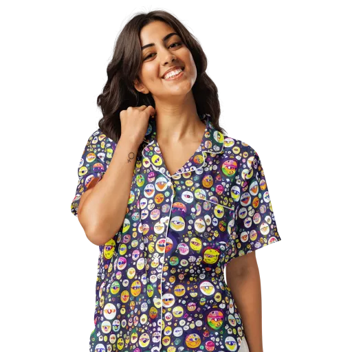Whimsical Eyescape on a Women's Short Sleeve Pajama Top