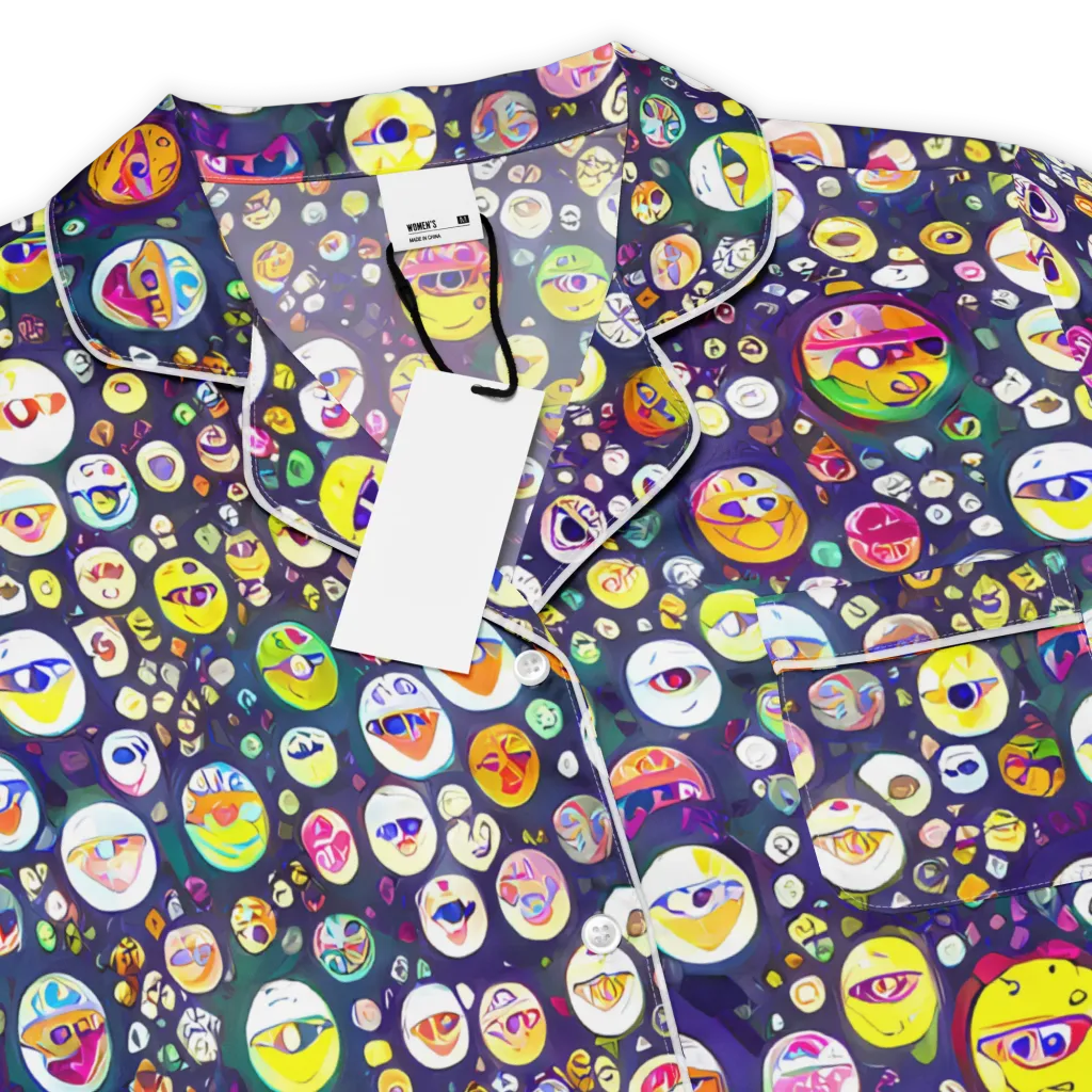 Whimsical Eyescape on Women's Short Sleeve Pajama Top — Product details
