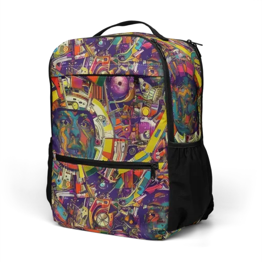 Cosmic Collage on a Utility Backpack