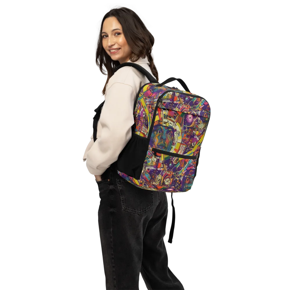 Cosmic Collage on Utility Backpack — Back