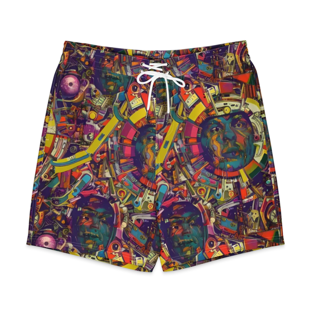 Cosmic Collage on Men's Board Shorts — Front